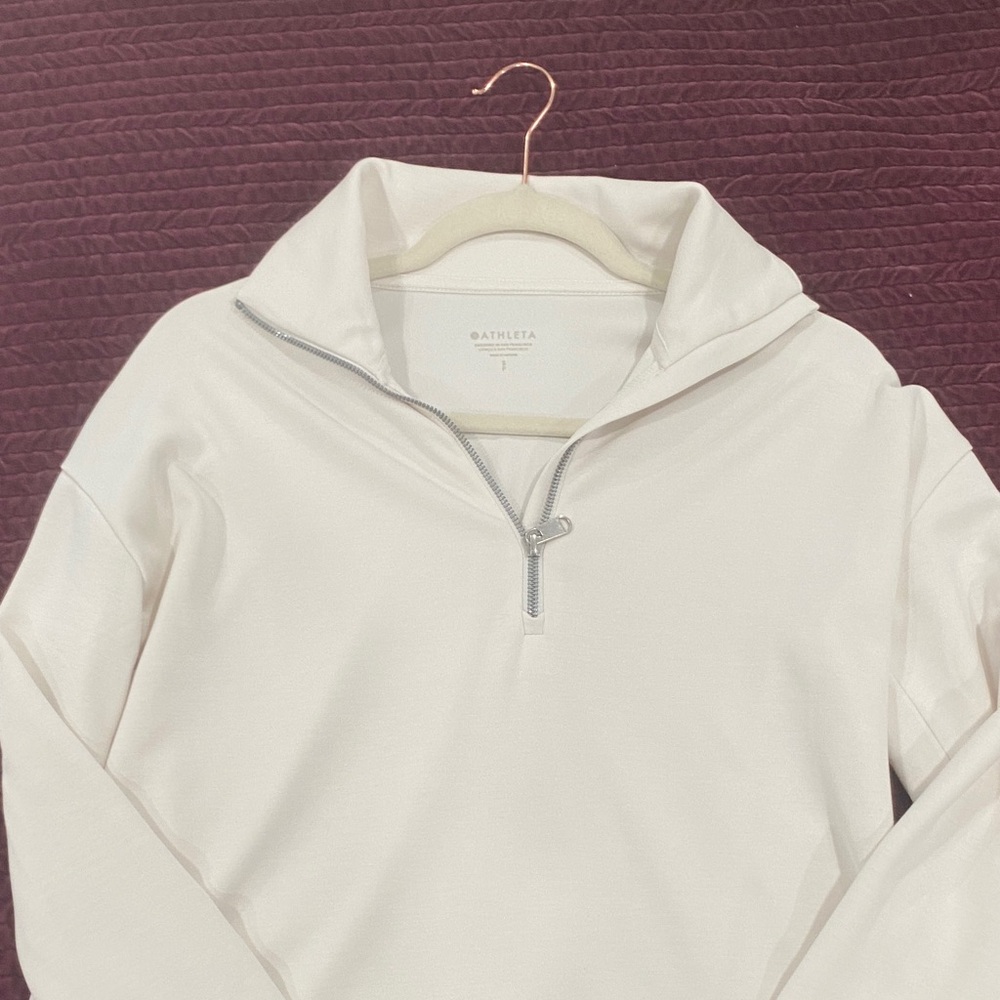 Athleta Men's Cream Zip-Up Sweater